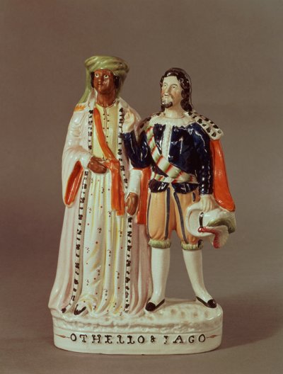 Staffordshire-Figur von Othello und Iago von English School